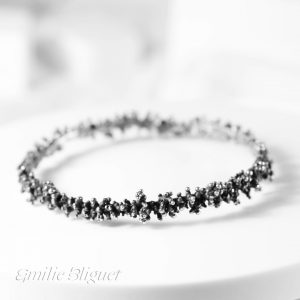 White and oxidised silver bangles from my Rosée collection