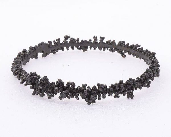 Fair black oxidised silver bangle bracelet from my Rosée collection