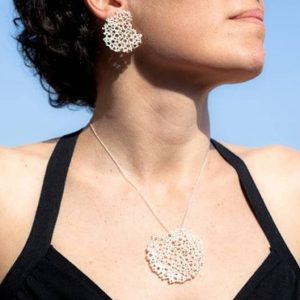 Fair Silver Pendant Coral Original Necklace Fair trade Jewelry Maritim Inspiration Design Textured White silver Contemporary Emilie Bliguet