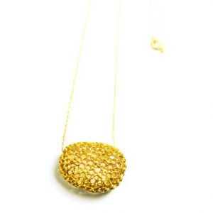 18k Solid Certified Fairmined Gold Necklace Coral Collection Pendant Unique Contemporary Organic Texture Nature Inspired Gold To Be Proud