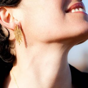 Gold Plated Earrings in Fair Silver from my Guermante Collection Sustainable Ethical Jewellery Eco Exclusive Design From My Workshop Spain
