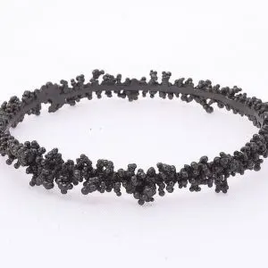 Fair black oxidised silver bangle bracelet, Rosée collection
