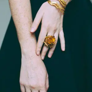 Gold Plated Silver Bracelet, Nouvelles Vagues Gold