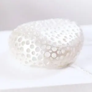 Pendant in Fair White silver, Necklace, Ecume de mer Collection