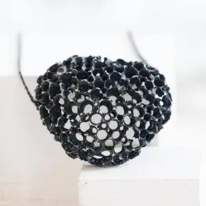 Pendant in oxidided silver Fairmined with a fair aquamarine