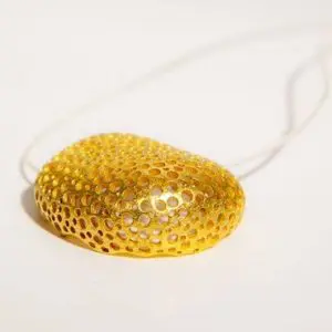 Gold Plated Fair Silver Pendant Contemporary Design, Meerschaum Special Collection