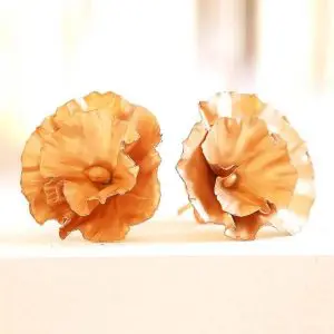 Rose Gold Plated Stud Earrings in Silver Printemps Collection