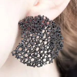 Fair Oxidised Silver Black Earrings