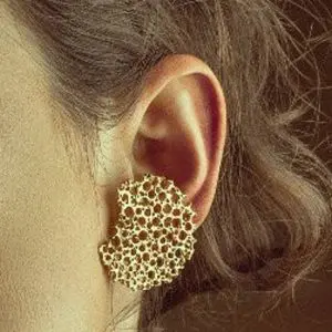 fair solid Gold earrings & ethical white diamonds, coral design