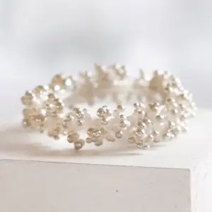 Responsibly mined silver crown ring from the Rosée collection